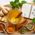 boisson aphrodisiaque fait maison sur planche avec épices et ananas
