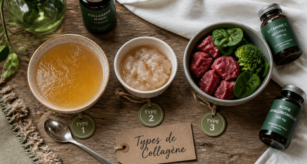 collagene type 1 2 3 difference bols aliments sources