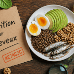 Les aliments bon pour les cheveux sur une assiette