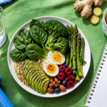 maigrir du ventre alimentation assiette légumes verts œufs quinoa