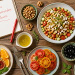 menu type regime mediterraneen plats variés table