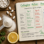 collagene de chez action avis poudre et comprimés sur table
