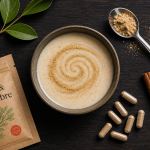 Maca pour femme : bienfaits hormonaux et énergie, poudre de maca sur table