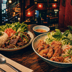 mifan bordeaux : loc lak et poulet croustillant, cuisine sino-vietnamienne
