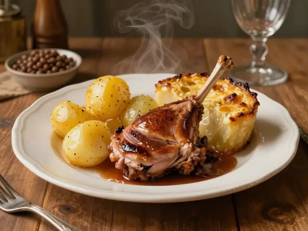 confit de canard accompagnement pommes de terre et haricots