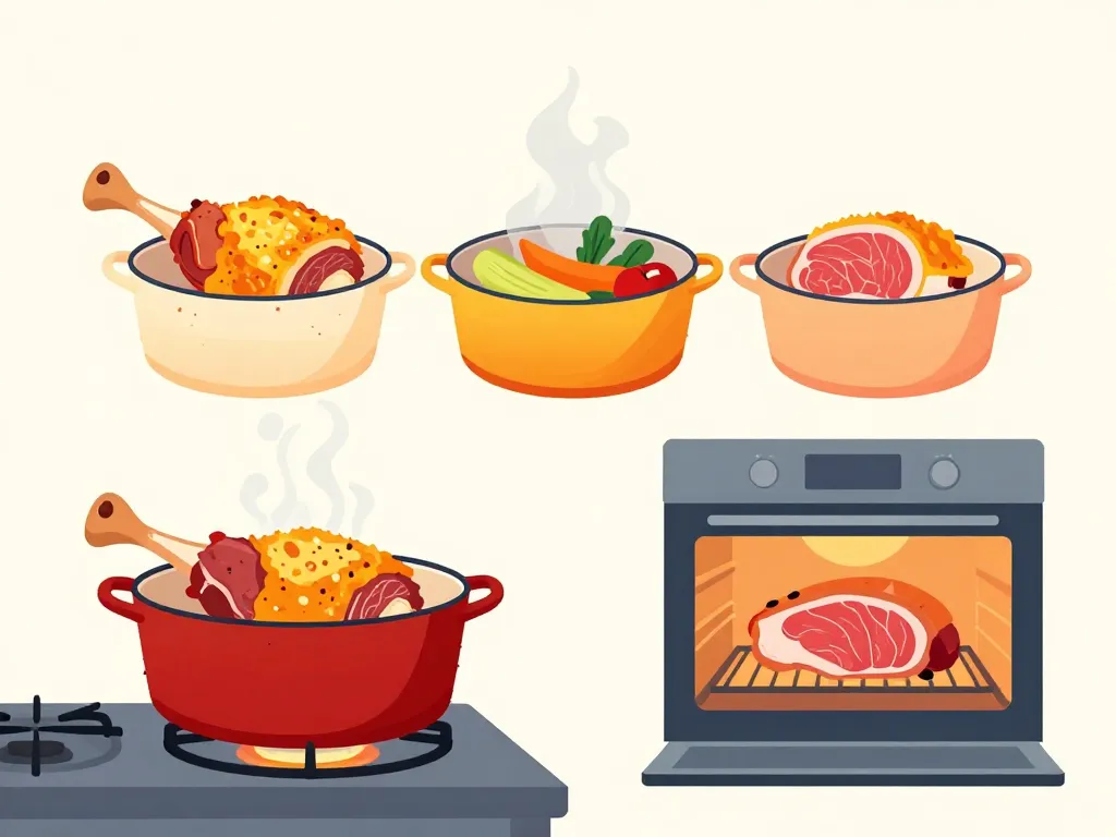 Étapes cuisson cuissot de chevreuil en cocotte schéma