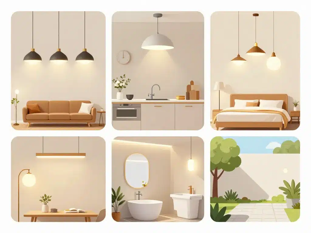 Variété de luminaires Keria Plan de Campagne dans intérieur contemporain