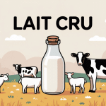 illustration champêtre moderne lait cru vache chèvre brebis