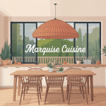 illustration marquise en cuisine moderne terrasse