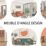 illustration meuble d angle design pièce moderne