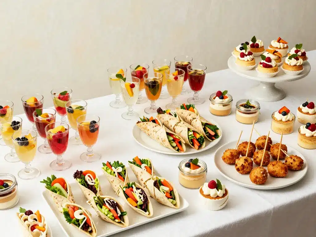 Buffet de recettes apéritif froid à préparer d'avance en présentation appétissante