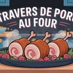travers de porc au four caramélisés dans un plat