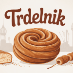 Trdelnik doré sur broche, cannelle et sucre