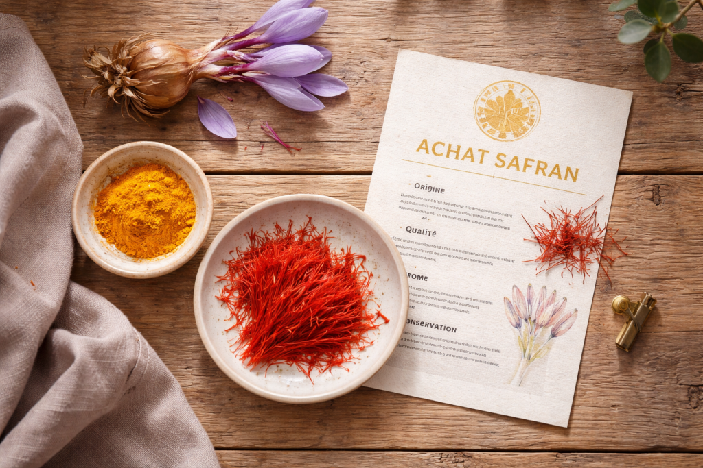 acheter safran filaments poudre bulbe fiche technique