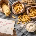 pates italiennes marques artisanales sur table rustique