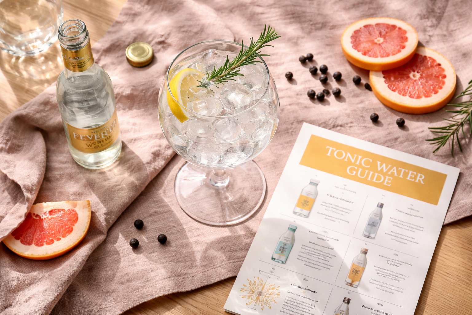Tonic water premium, gin tonic, guide visuel