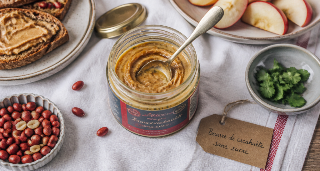 beurre de cacahuete sans sucre pot et tartines