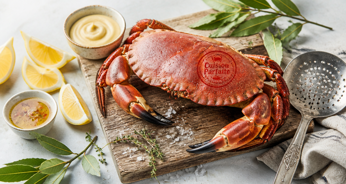 cuisson des crabes sur planche avec citron et herbes