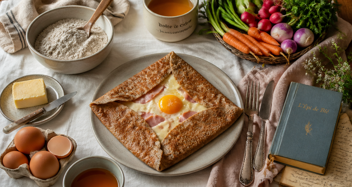 galette bretonne l'epis de ble sur table rustique
