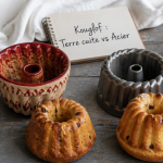 moule kouglof terre cuite et acier avec brioches