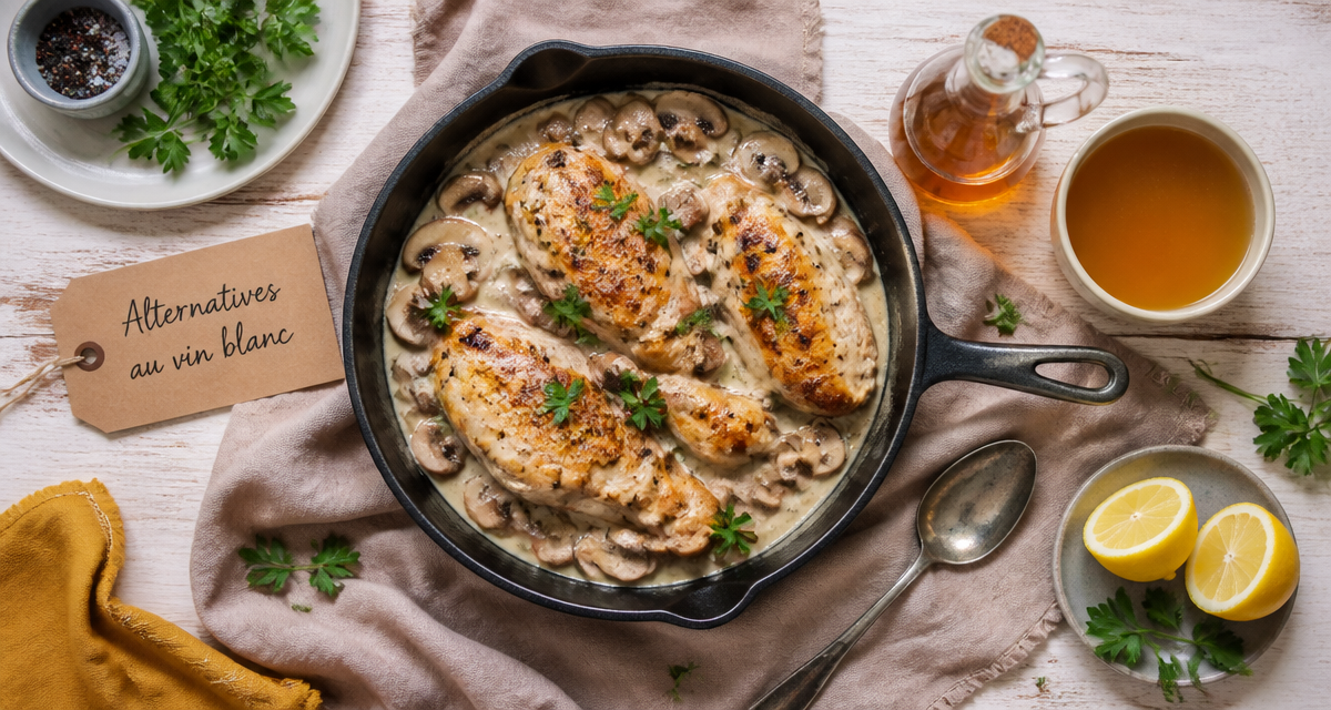 par quoi remplacer le vin blanc en cuisine poêle sauce alternatives