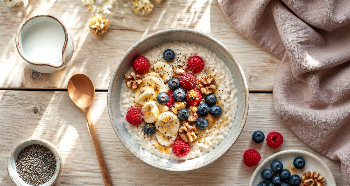 Recette de porridge avec fruits frais et graines