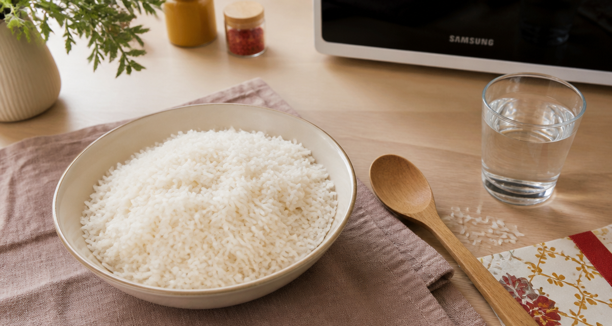 Riz micro onde bol grains séparés