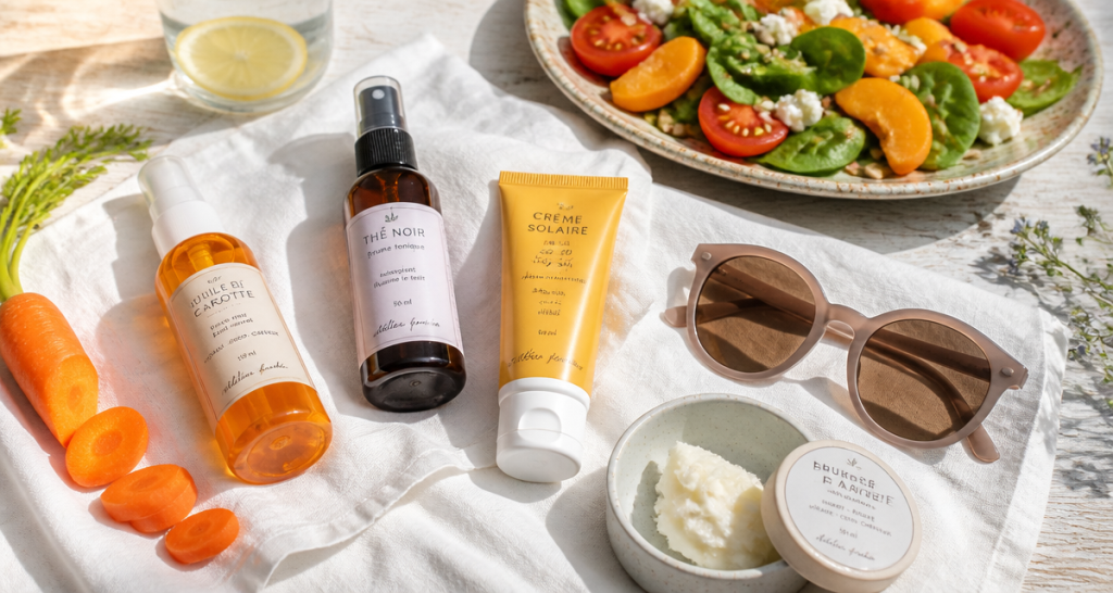Comment bronzer vite avec huiles, crème solaire et accessoires