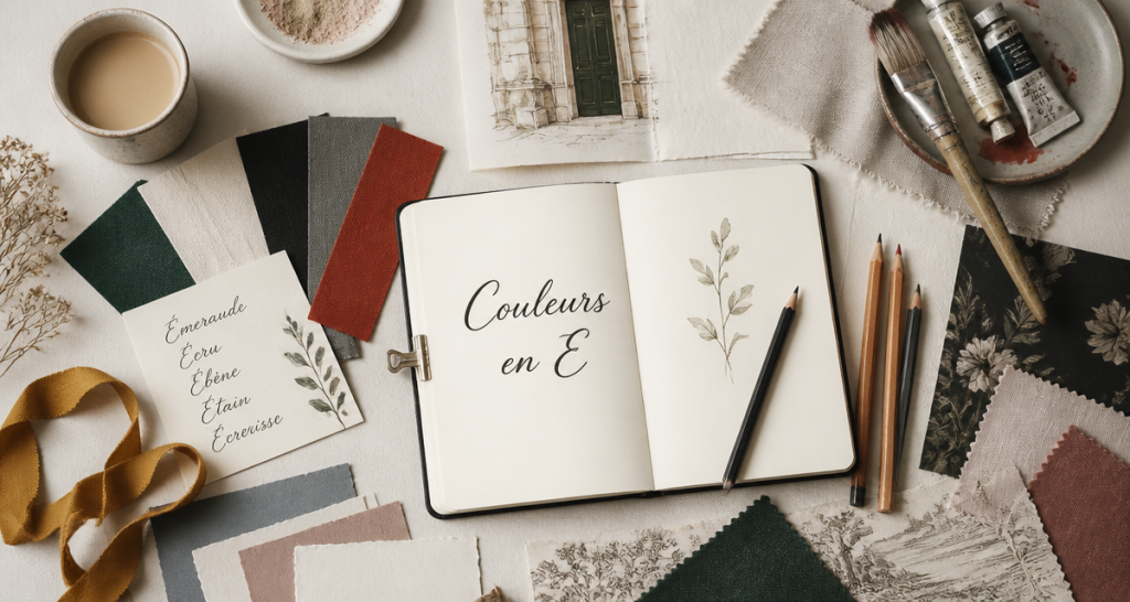 nuancier couleur commencant par e sur bureau d artiste