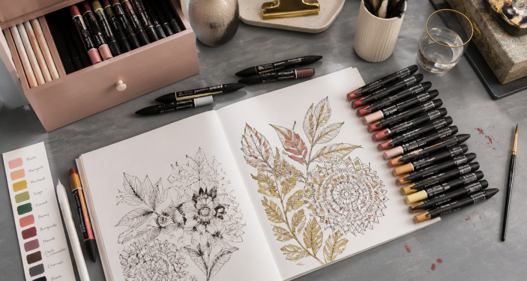 feutre coloriage adulte carnet mandala