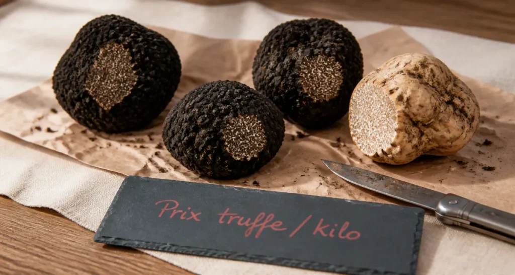Prix de la truffe au kilo : truffes noires et truffe blanche, comparaison des variétés
