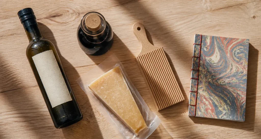 Que ramener d Italie : huile d’olive, balsamique, Parmigiano, planche à gnocchi, carnet artisanal