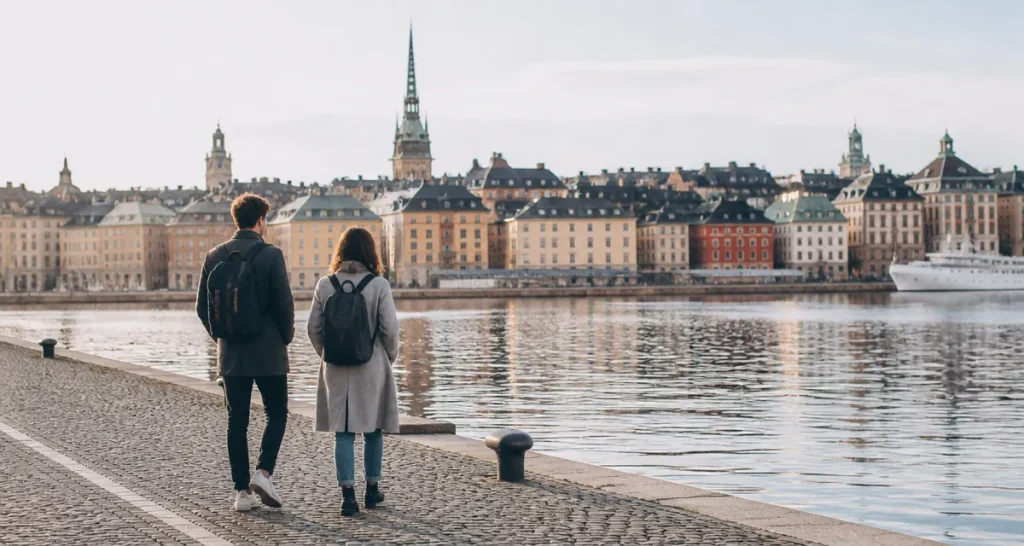 stockholm 3 jours couple sur quai gamla stan