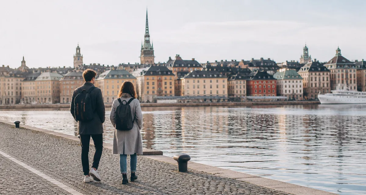 stockholm 3 jours couple sur quai gamla stan