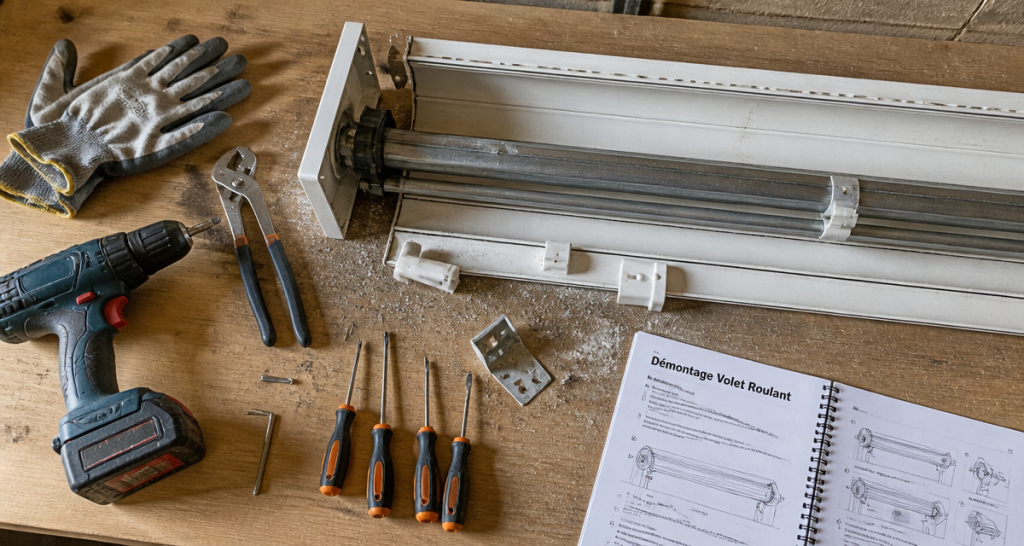 démonter volet roulant manuel outils atelier