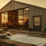 hangar aménagé en maison avec travaux et matériaux