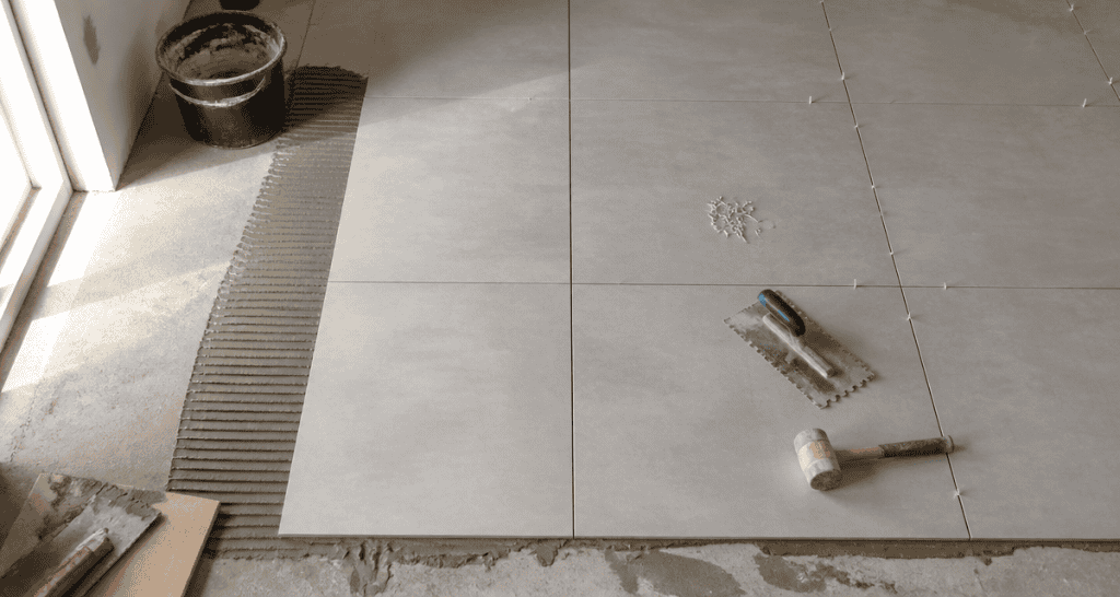 joint de dilatation carrelage invisible sur sol grès cérame