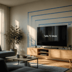 quelle taille de tv choisir pour un salon, image d'un salon moderne avec différentes tailles de tv