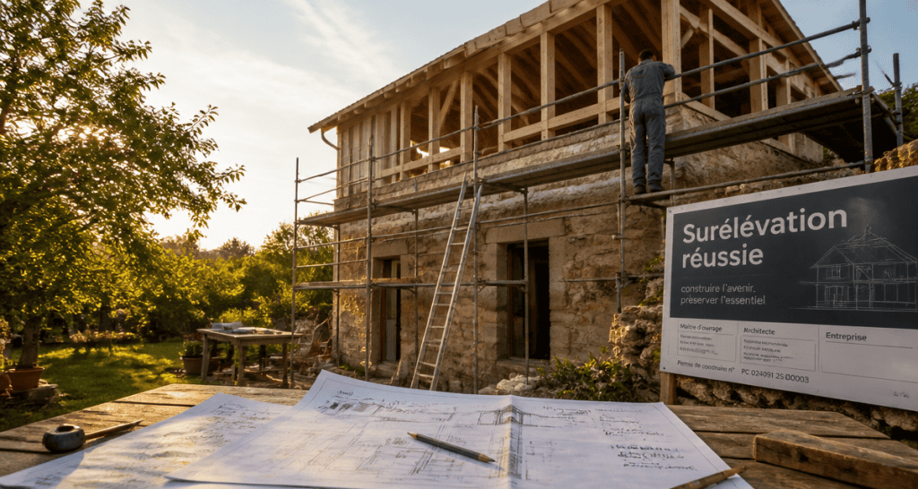 surélévation maison ancienne artisan travaux