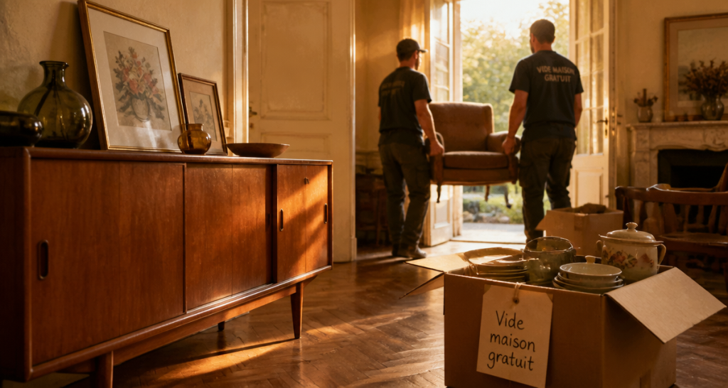 vide maison gratuit équipe débarras salon