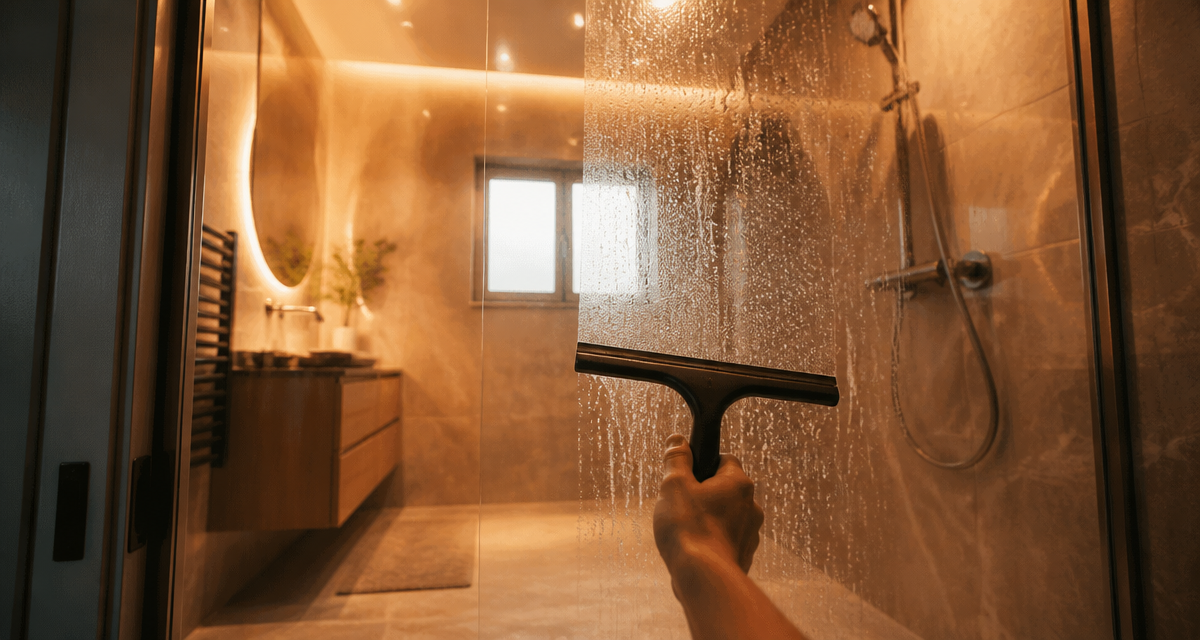 Calcaire paroi douche avant après nettoyage