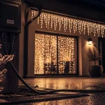 decoration noel exterieur : guirlandes LED et jardin féerique
