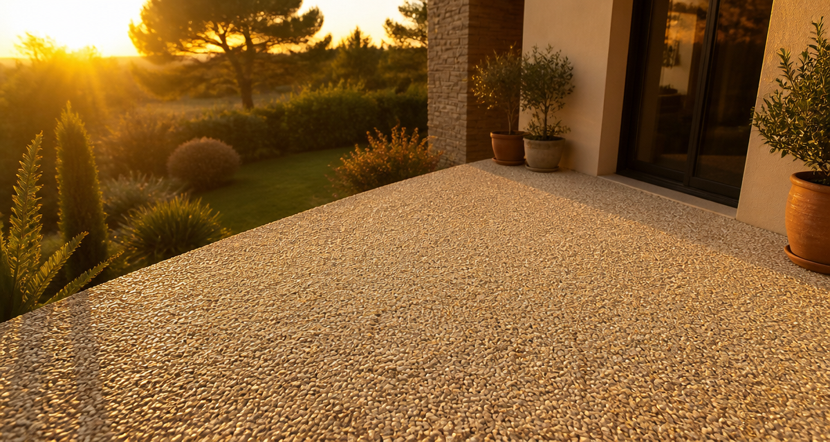 terrasse en résine avantage et inconvénient moquette de pierre