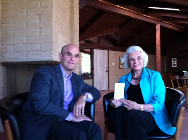 Peter Sagal, host of PBS’ Constitution USA documentary, filmed part of the program at the historic O’Connor House and interviewed Justice O’Connor about the Constitution. 