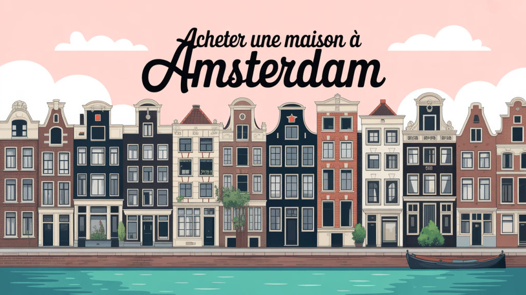 amsterdam maison achat canal illustration