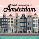 amsterdam maison achat canal illustration