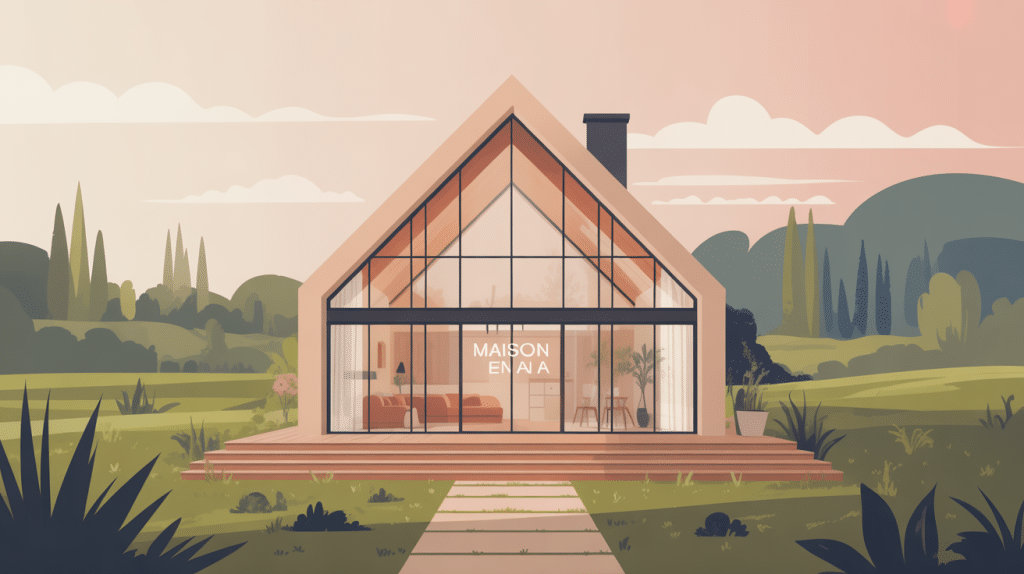 Construction maison en a avec grandes baies vitrées