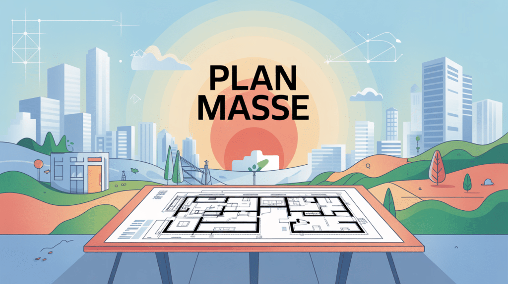 exemple de plan masse illustré pour permis de construire