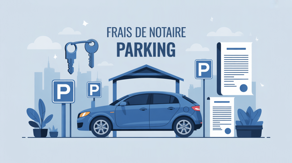 illustration frais de notaire sur parking achat garage