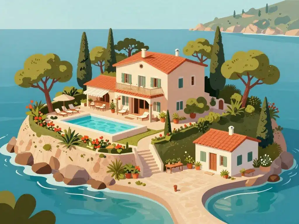 Différents hébergements à Isolella presqu'île Corse